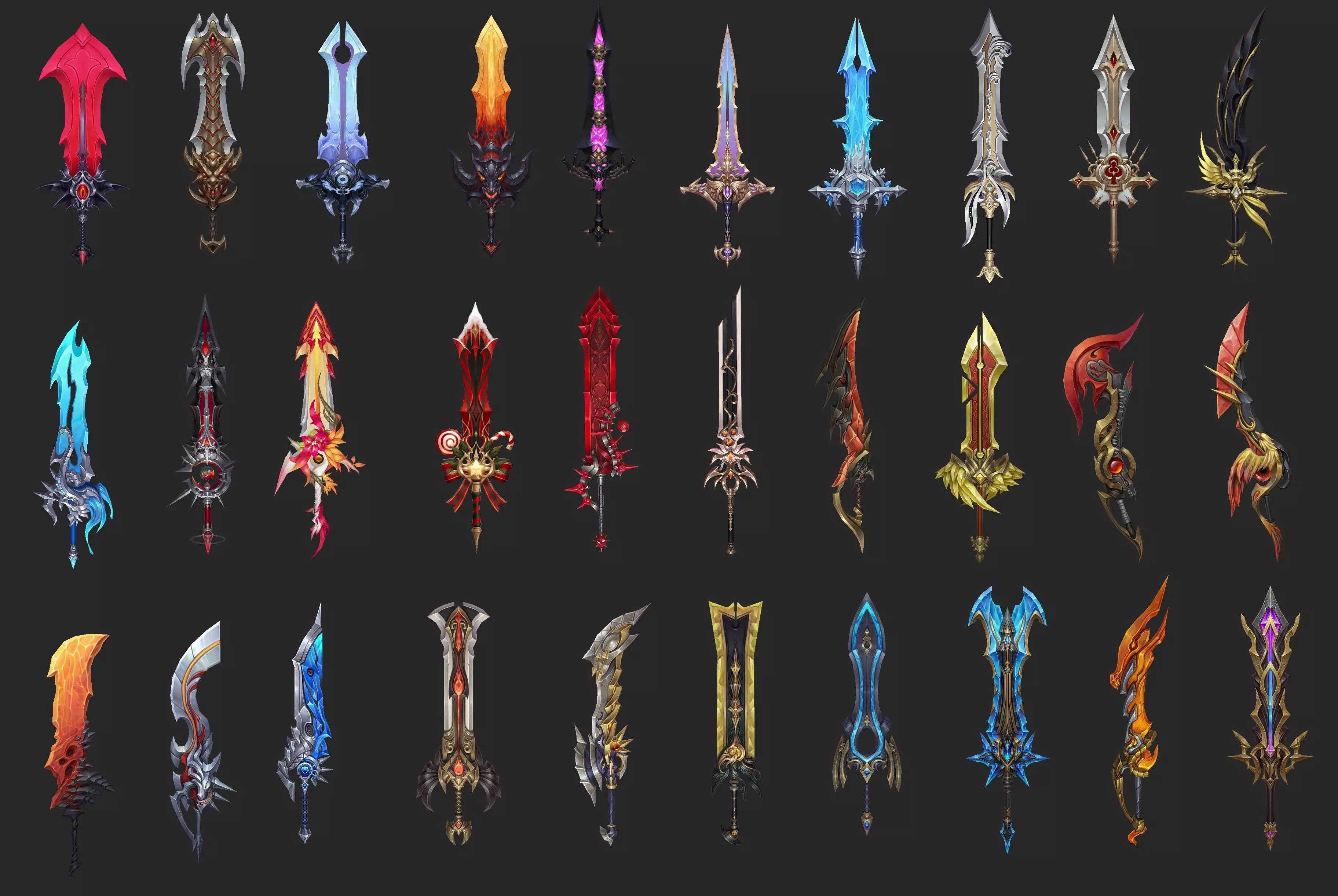 Pack With 30 Fantasy Swords - Part 16 Low-poly 3D model_60