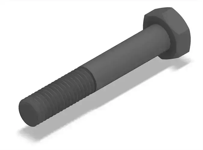 Bolt Partial Thread Hexagonal Head M8x50mm 3D model