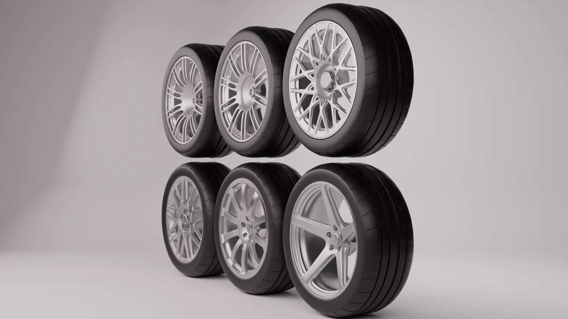 Sports Car Rim Pack 1 Low-poly 3D model_2