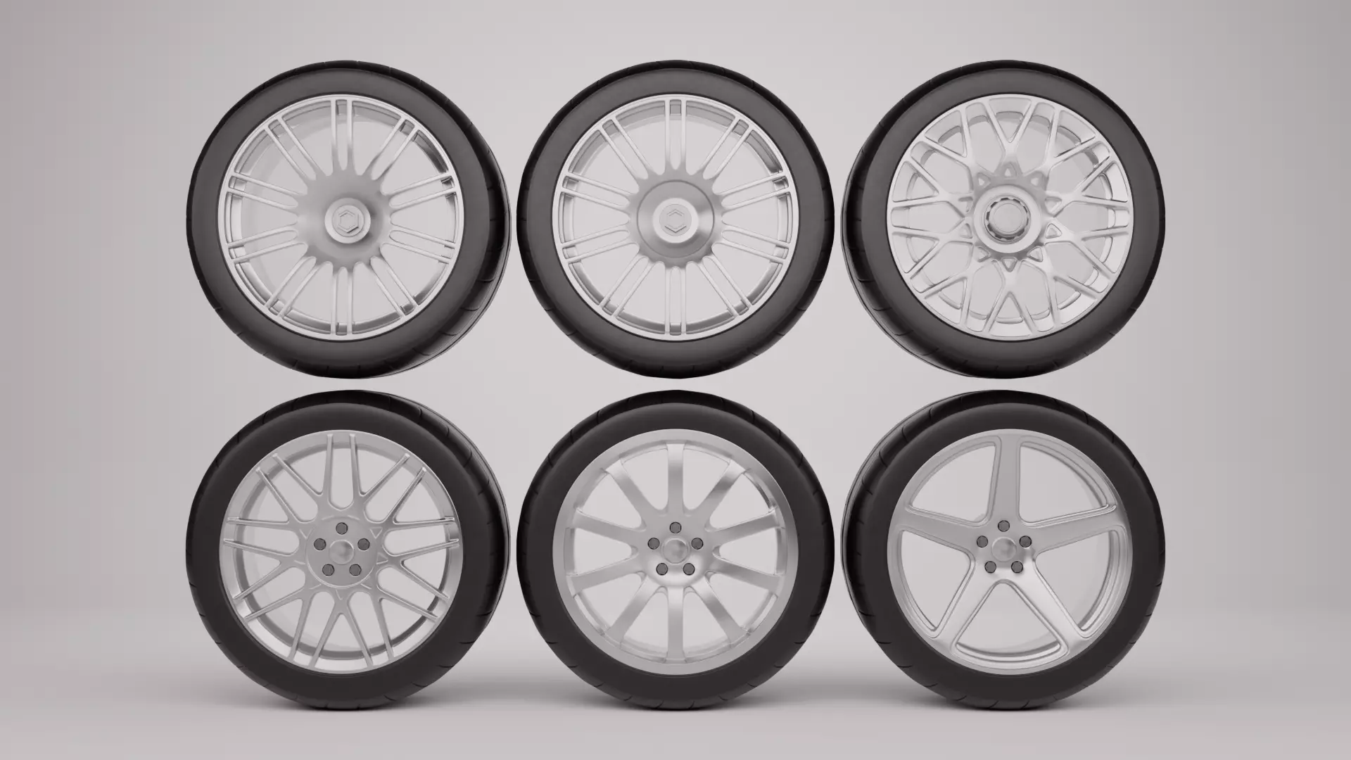 Sports Car Rim Pack 1 Low-poly 3D model_0