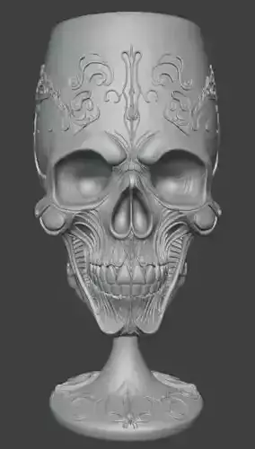 Skull Wine Glass 3D print model