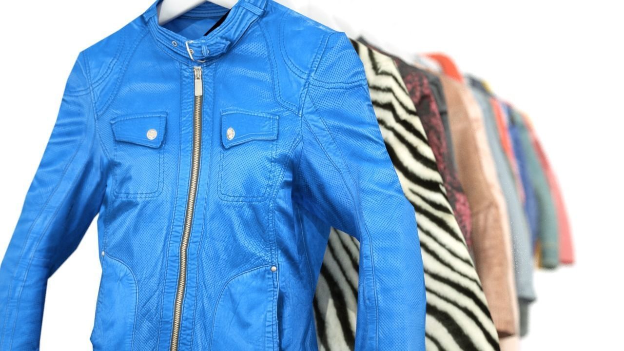 Clothing On hanger 14 Piece Collection Low-poly 3D model_1