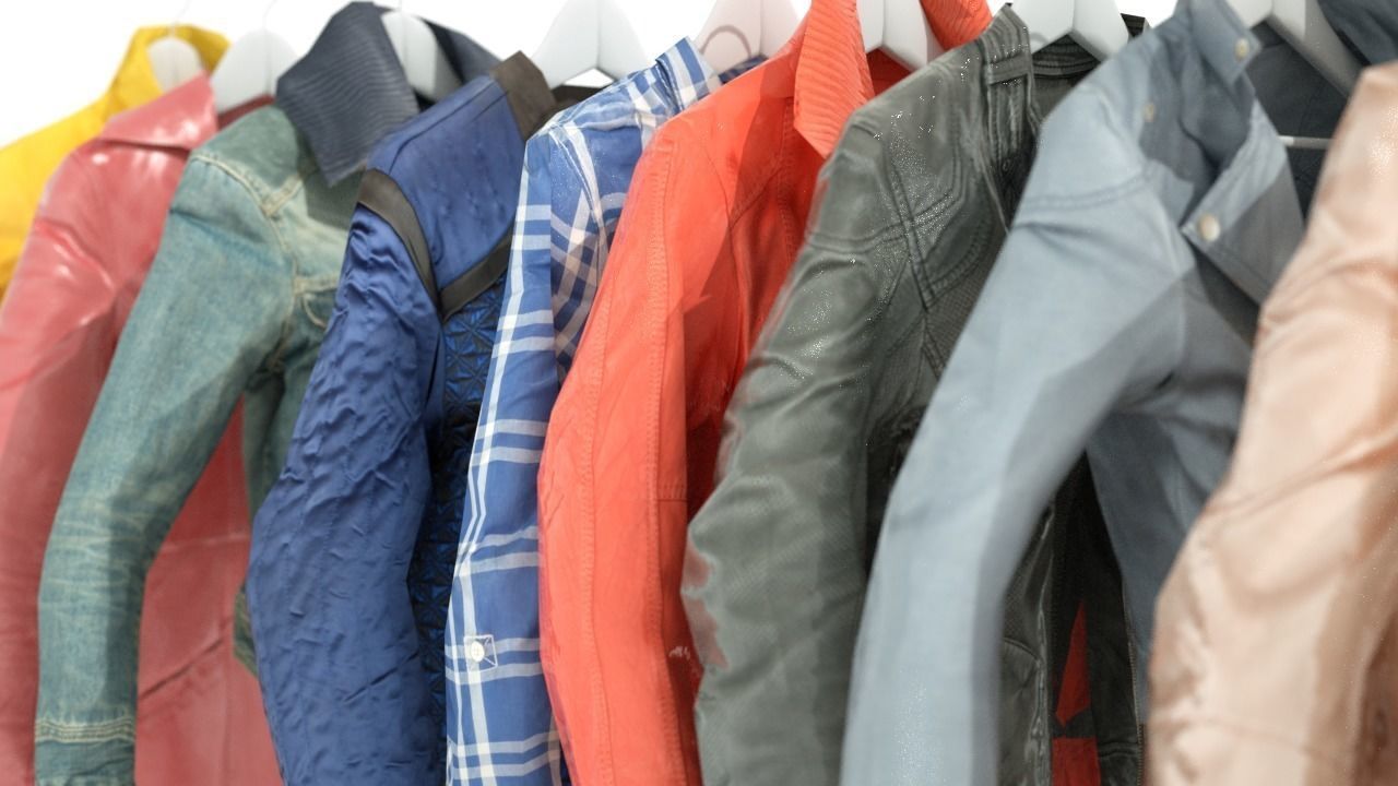 Clothing On hanger 14 Piece Collection Low-poly 3D model_3