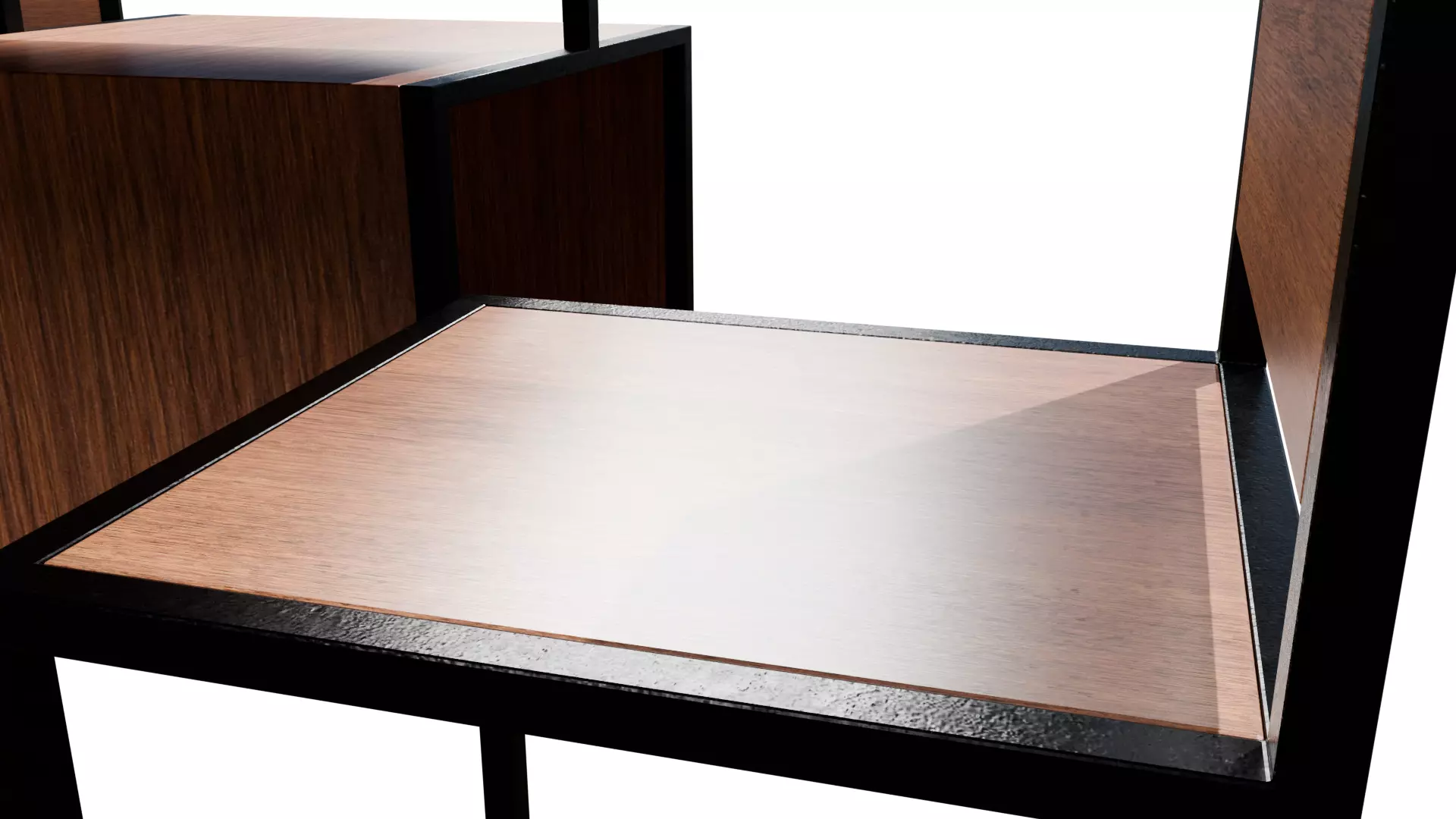 Industrial Style Desk Table 2 Chairs 3D Model with PBR Textures Low-poly 3D model_4