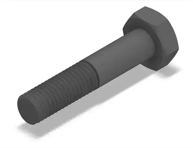 Bolt Partial Thread Hexagonal Head M10x50mm 3D model