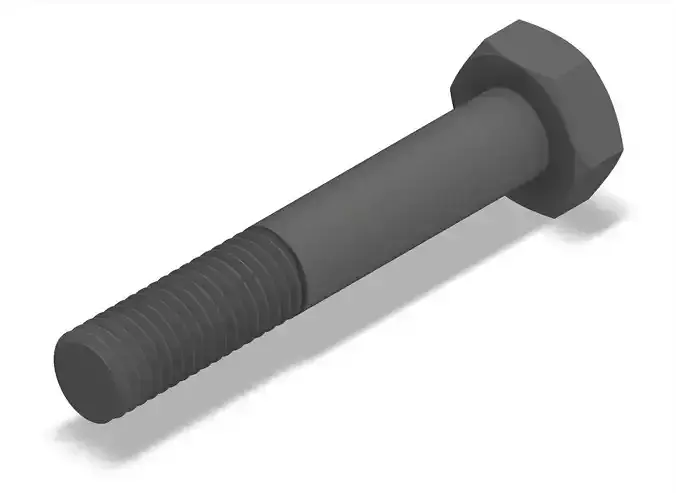 Bolt Partial Thread Hexagonal Head M10x60mm 3D model