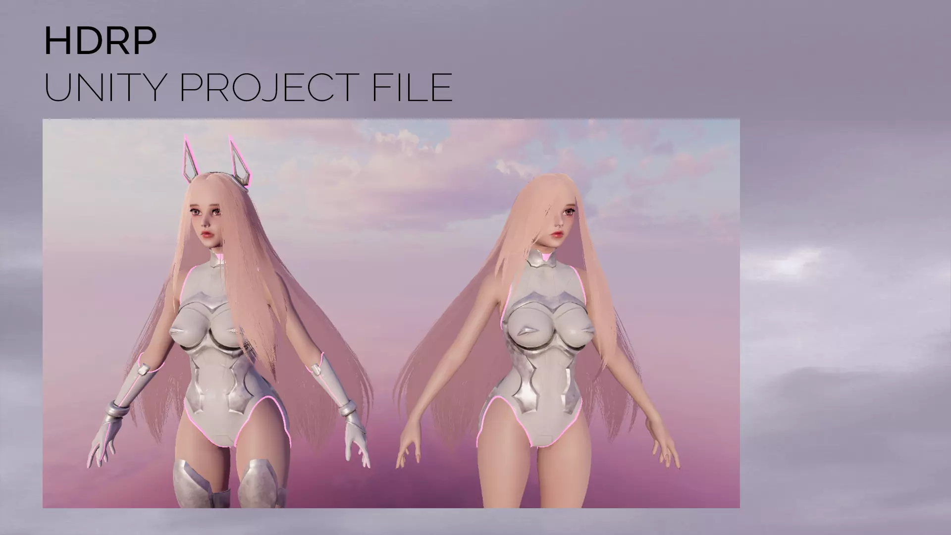 Stellar Aerith - Anime Sci-fi Girl - Game Ready Low-poly 3D model_19