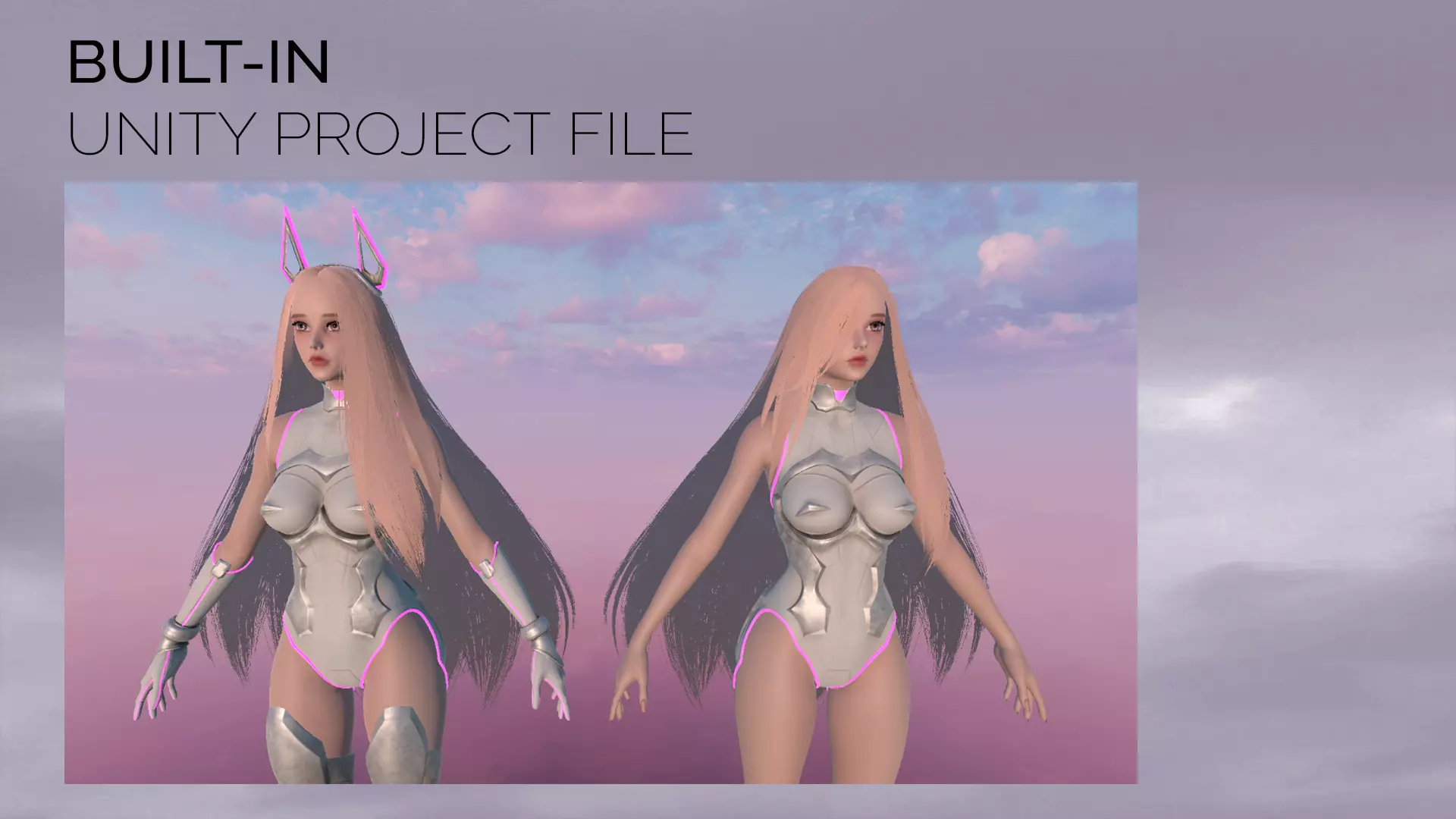 Stellar Aerith - Anime Sci-fi Girl - Game Ready Low-poly 3D model_15