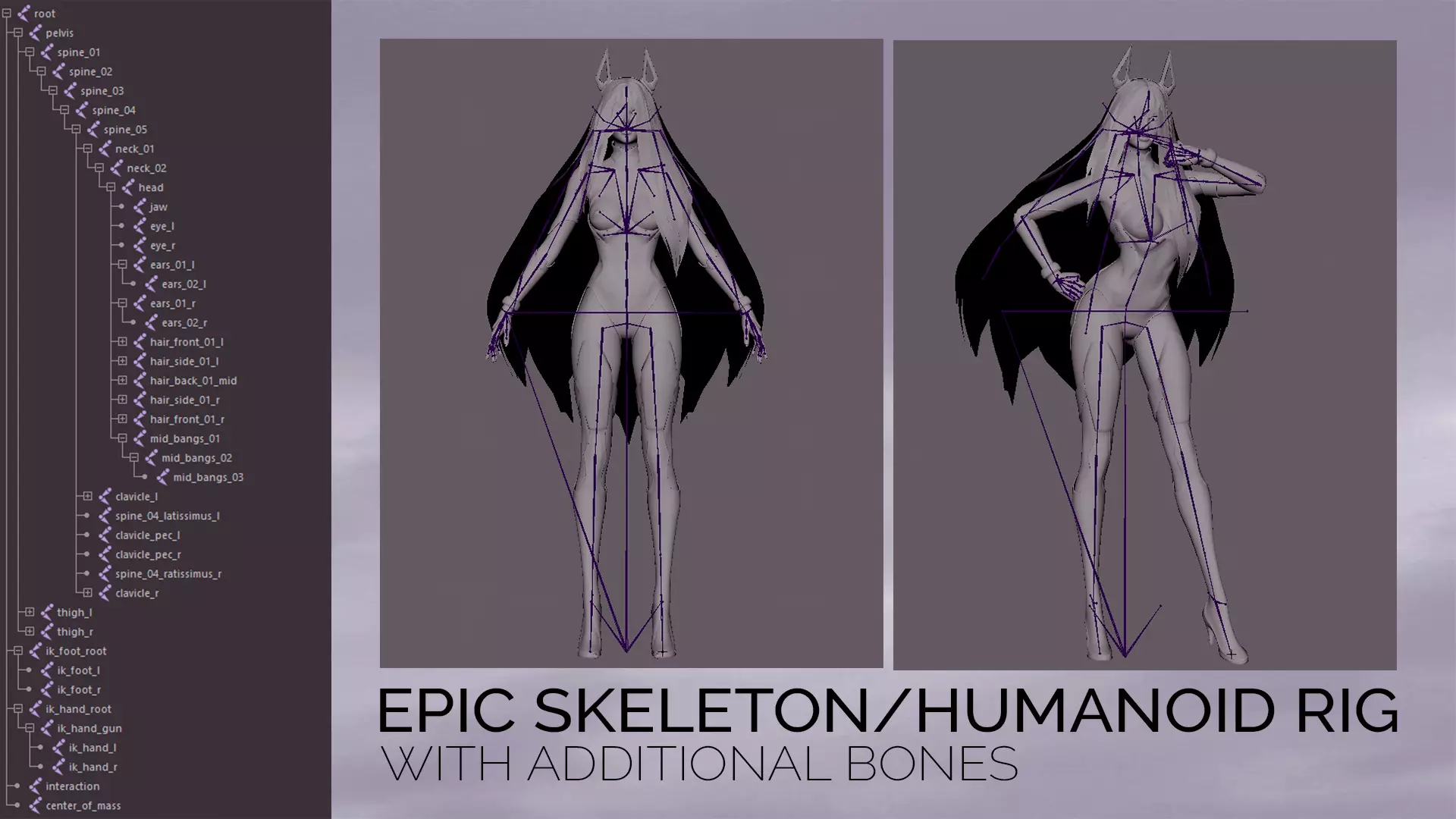 Stellar Aerith - Anime Sci-fi Girl - Game Ready Low-poly 3D model_12