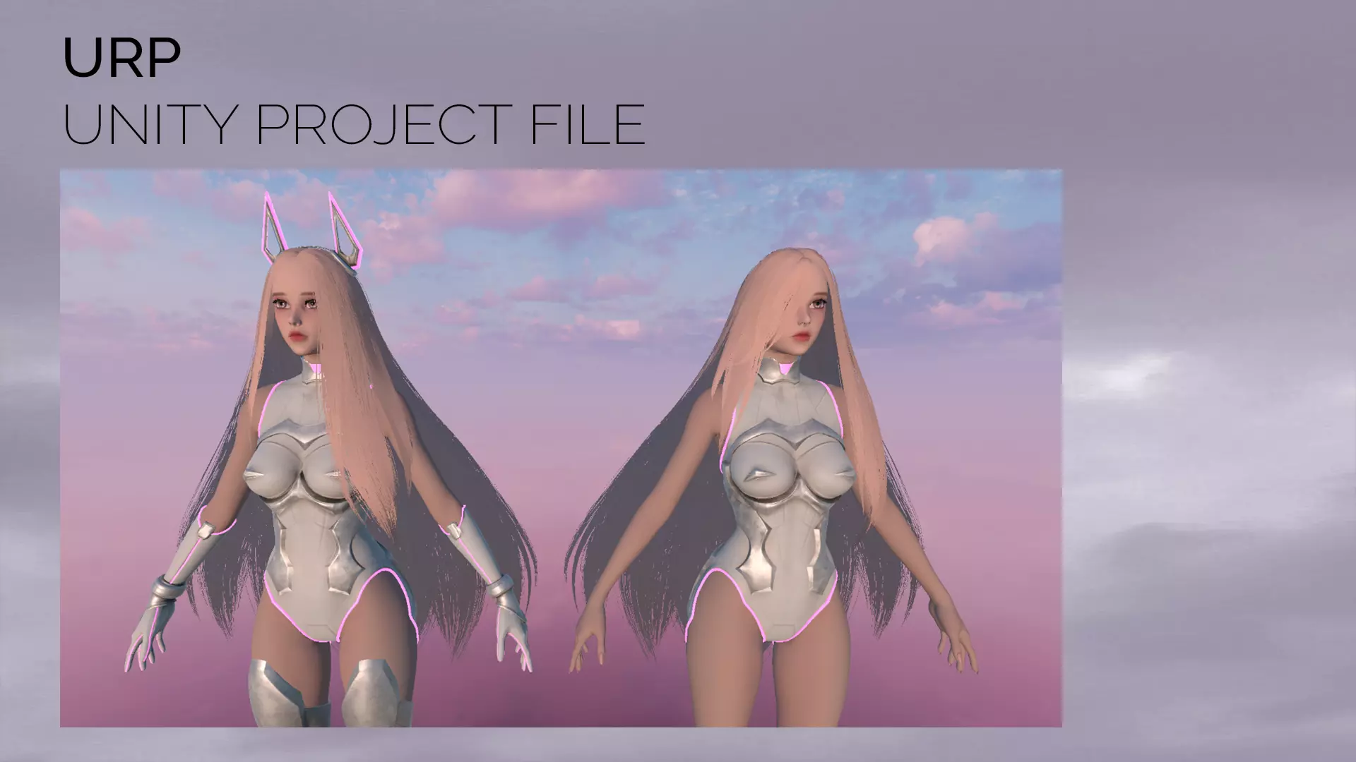 Stellar Aerith - Anime Sci-fi Girl - Game Ready Low-poly 3D model_17