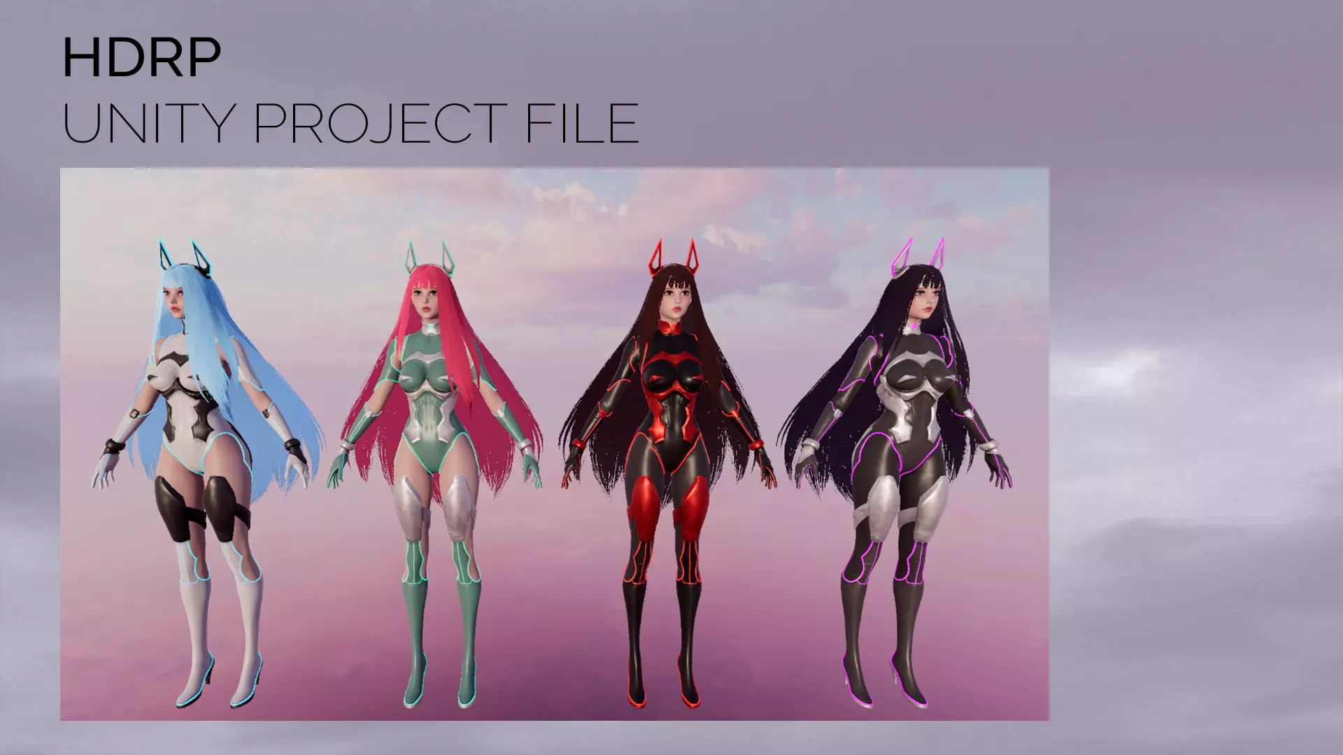 Stellar Aerith - Anime Sci-fi Girl - Game Ready Low-poly 3D model_20