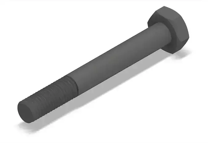 Bolt Partial Thread Hexagonal Head M10x80mm 3D model