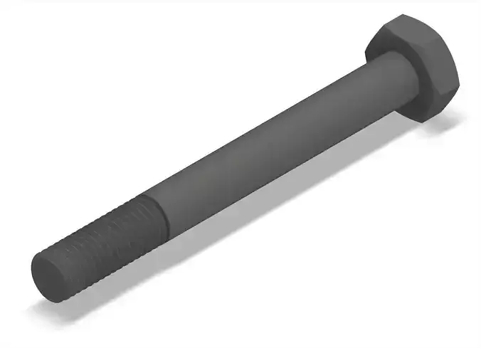 Bolt Partial Thread Hexagonal Head M10x90mm 3D model