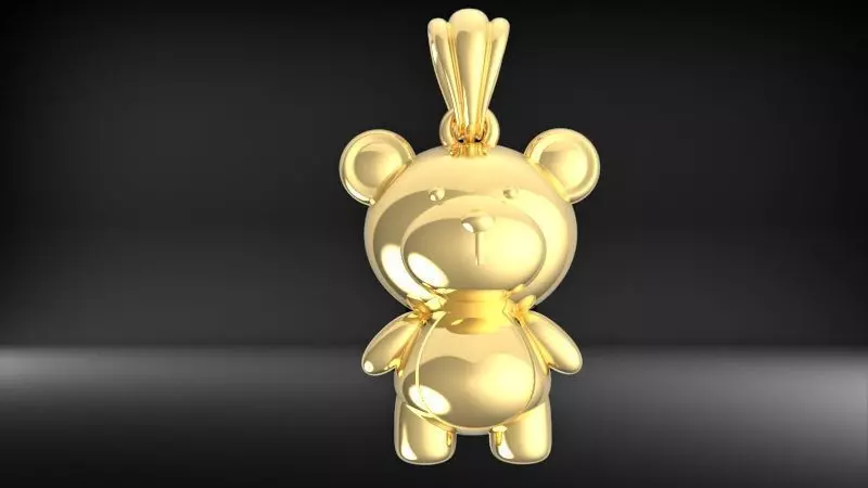 3D Teddy Bear Pendant Charm Necklace Baby Animal 3D print model