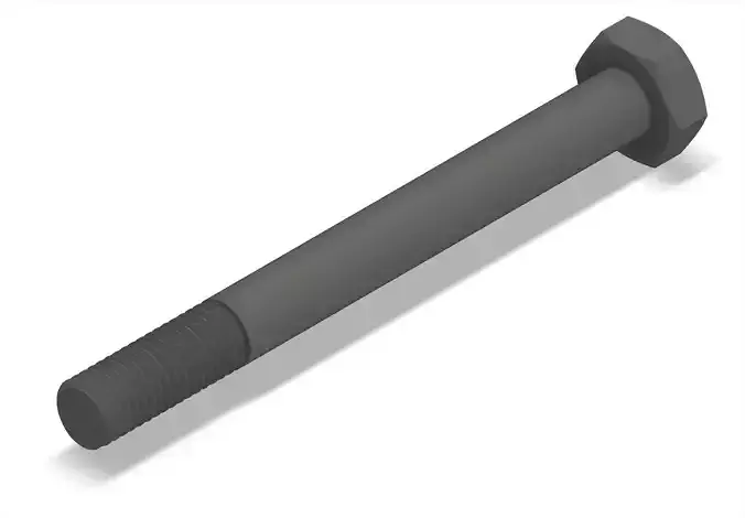 Bolt Partial Thread Hexagonal Head M10x100mm 3D model