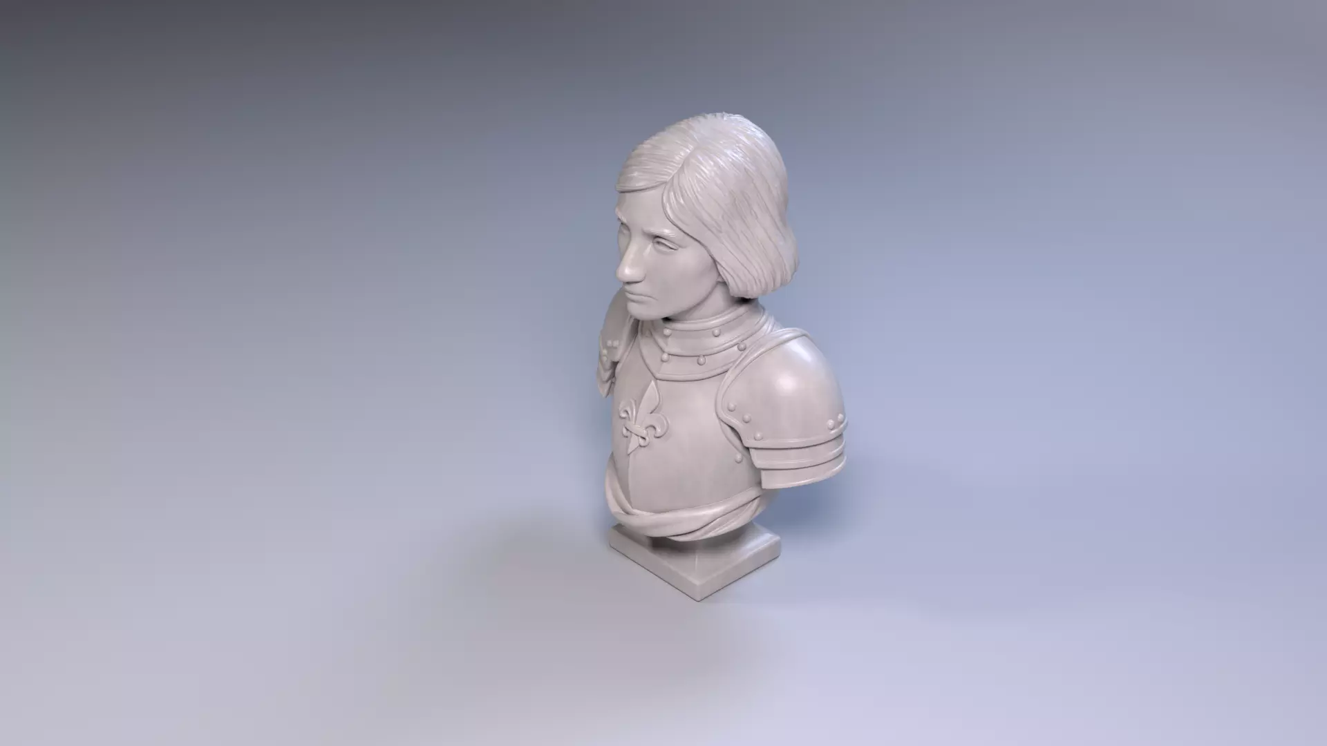 Joan of Arc Bust Sculpture 3D Printable STL File 3D print model_6