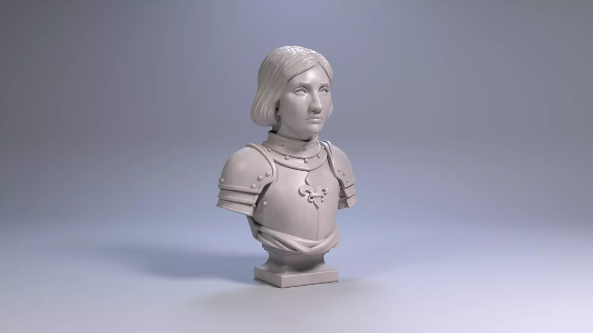 Joan of Arc Bust Sculpture 3D Printable STL File 3D print model_22