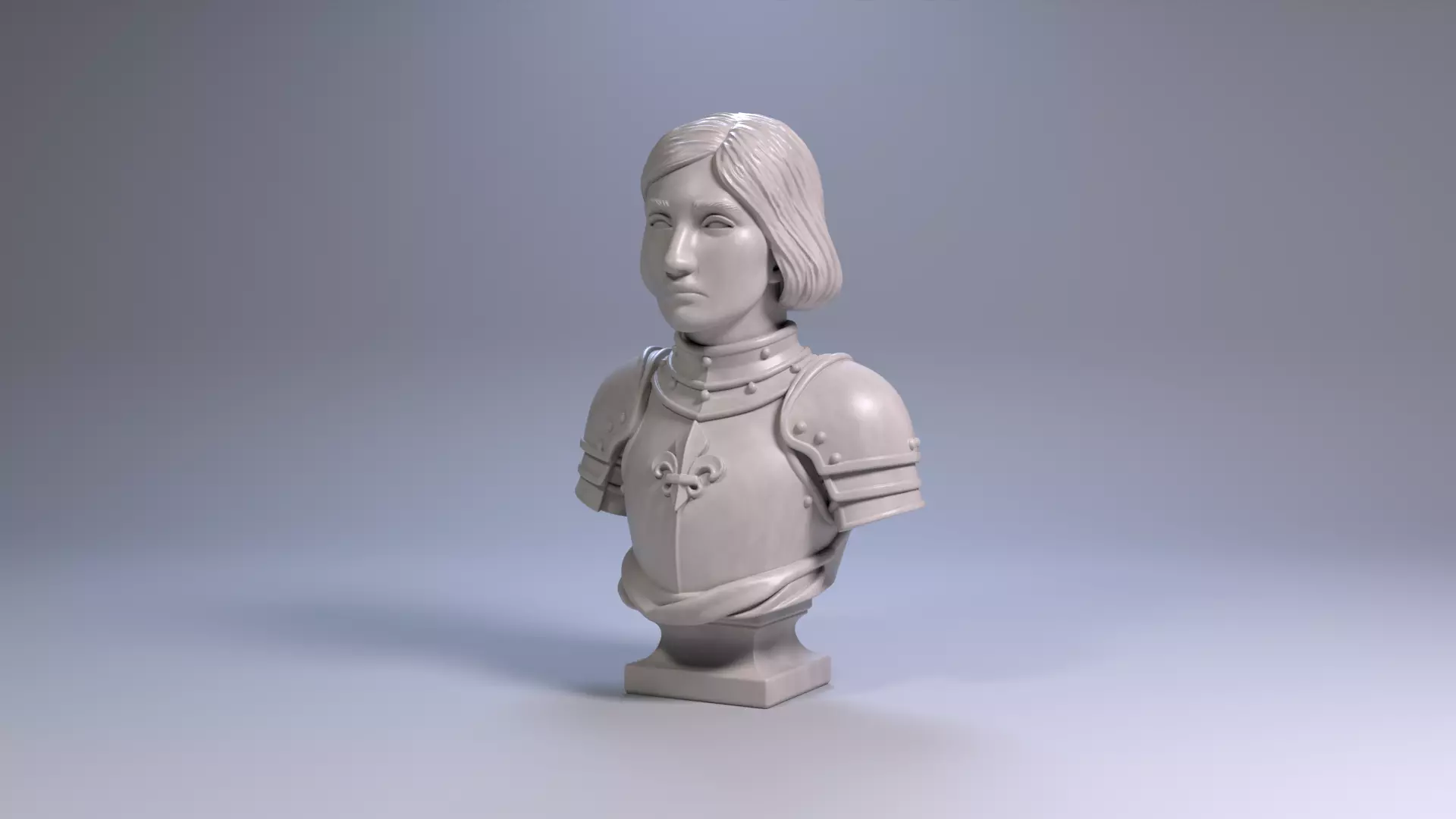 Joan of Arc Bust Sculpture 3D Printable STL File 3D print model_14
