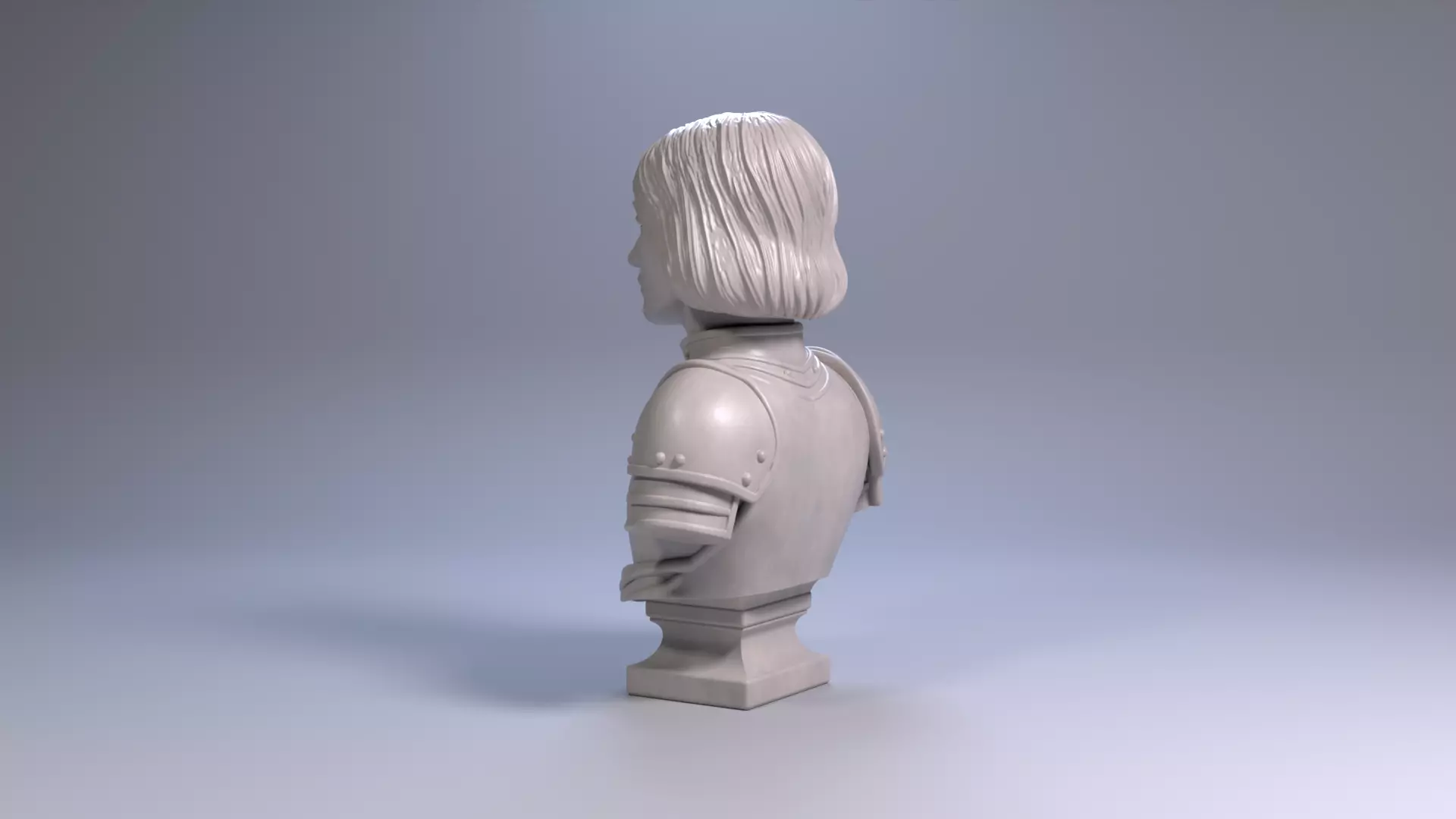 Joan of Arc Bust Sculpture 3D Printable STL File 3D print model_17