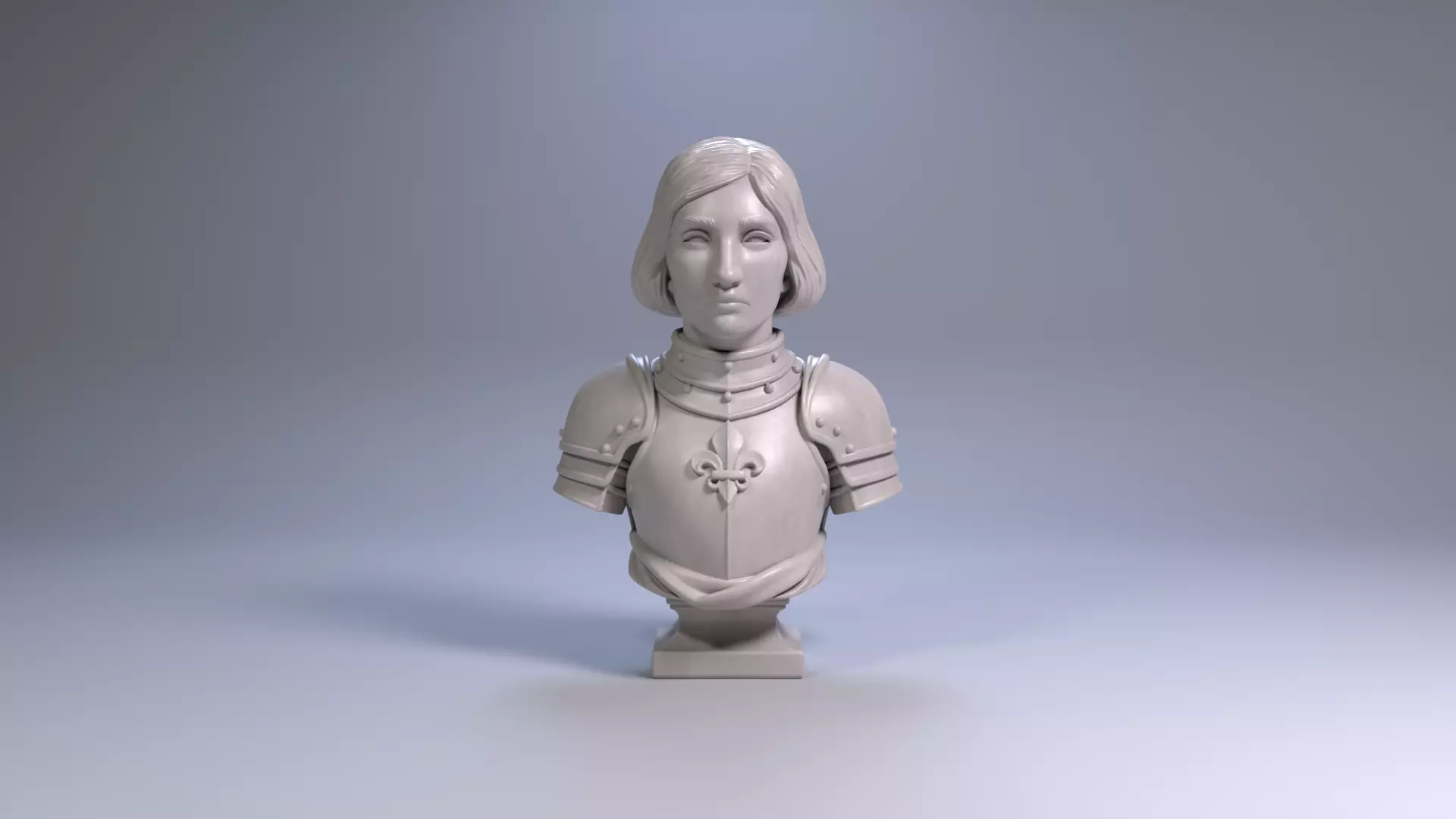 Joan of Arc Bust Sculpture 3D Printable STL File 3D print model_2