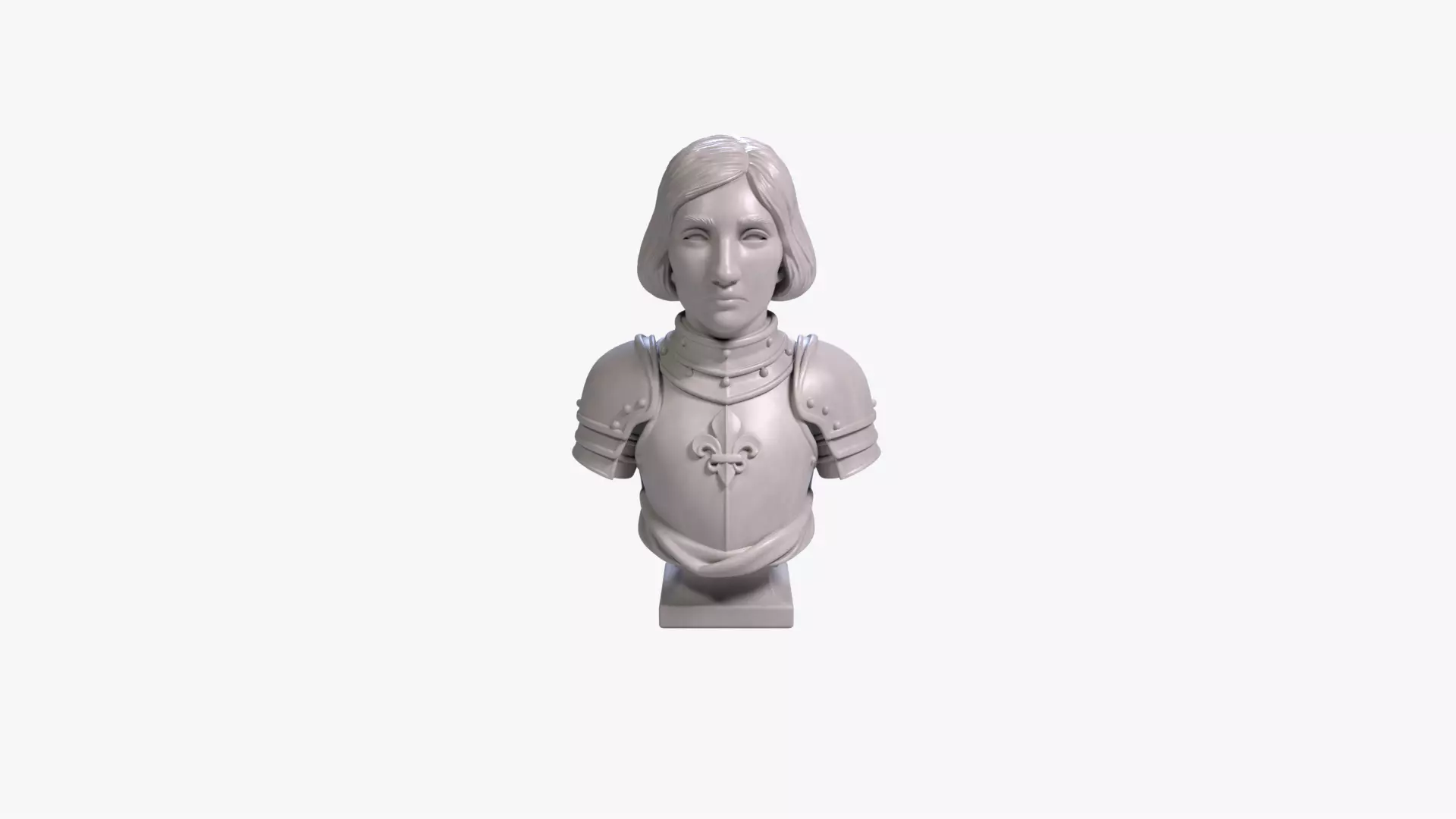 Joan of Arc Bust Sculpture 3D Printable STL File 3D print model_0