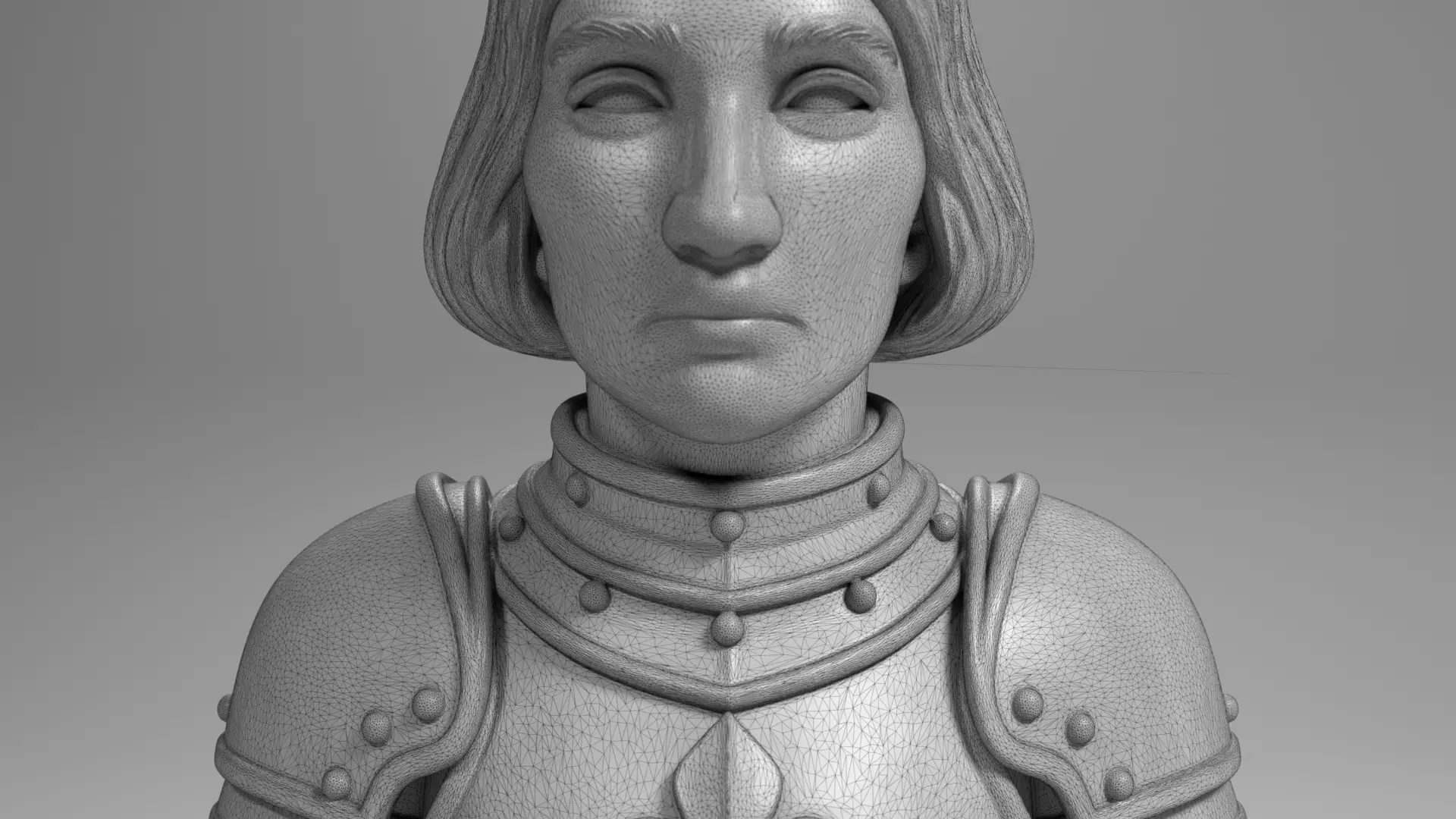 Joan of Arc Bust Sculpture 3D Printable STL File 3D print model_11
