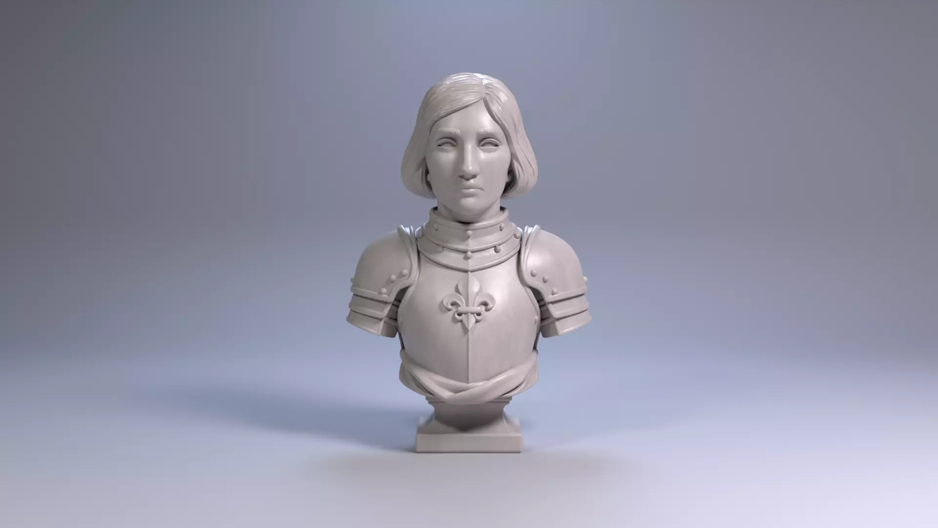 Joan of Arc Bust Sculpture 3D Printable STL File 3D print model_24