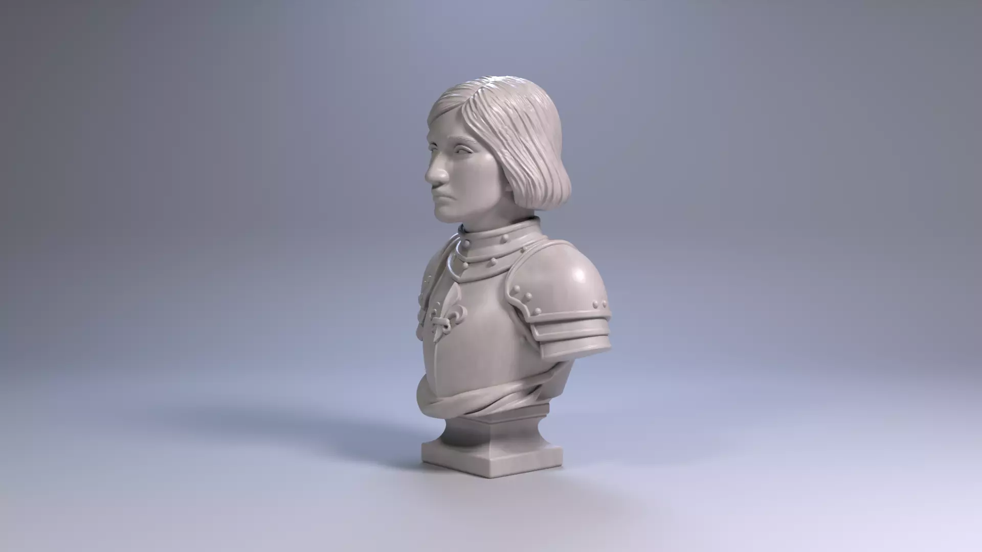 Joan of Arc Bust Sculpture 3D Printable STL File 3D print model_15