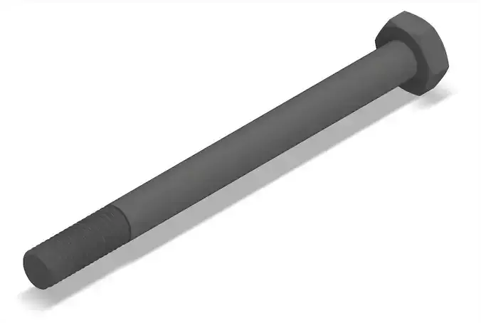 Bolt Partial Thread Hexagonal Head M10x120mm 3D model