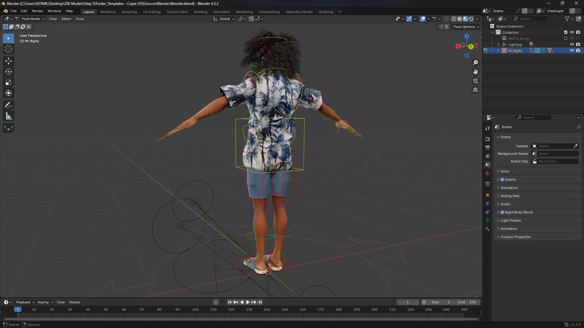 Realistic Male 3D Character in Hawaiian Shirt  Low-poly 3D model_14