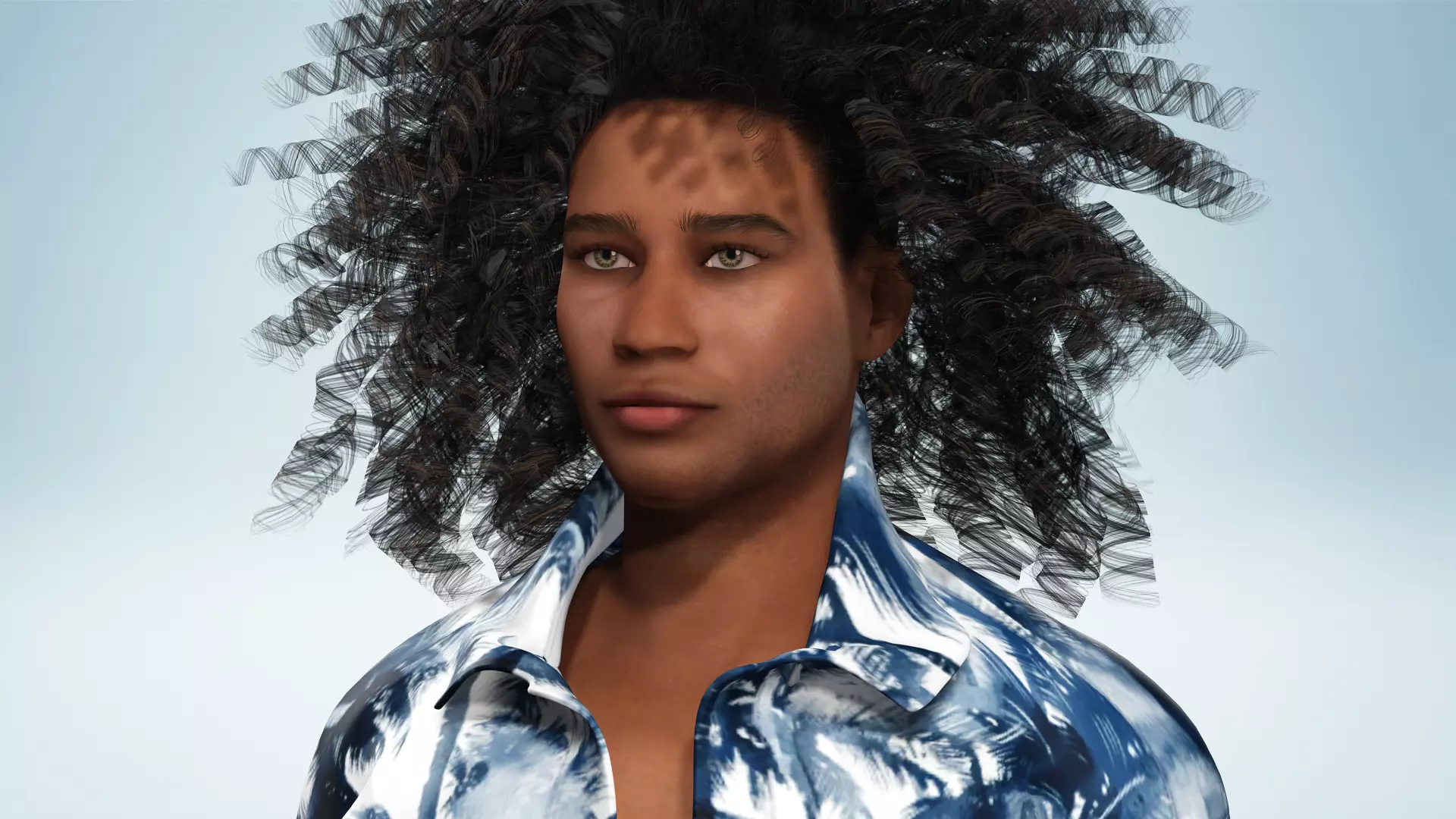 Realistic Male 3D Character in Hawaiian Shirt  Low-poly 3D model_10