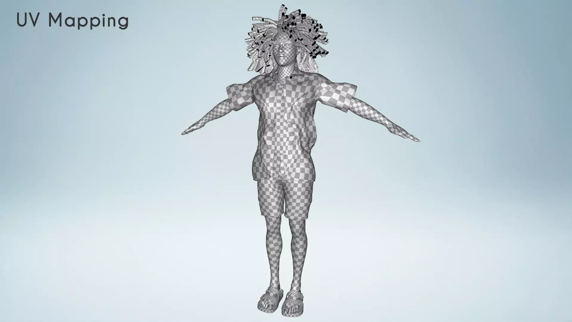 Realistic Male 3D Character in Hawaiian Shirt  Low-poly 3D model_23