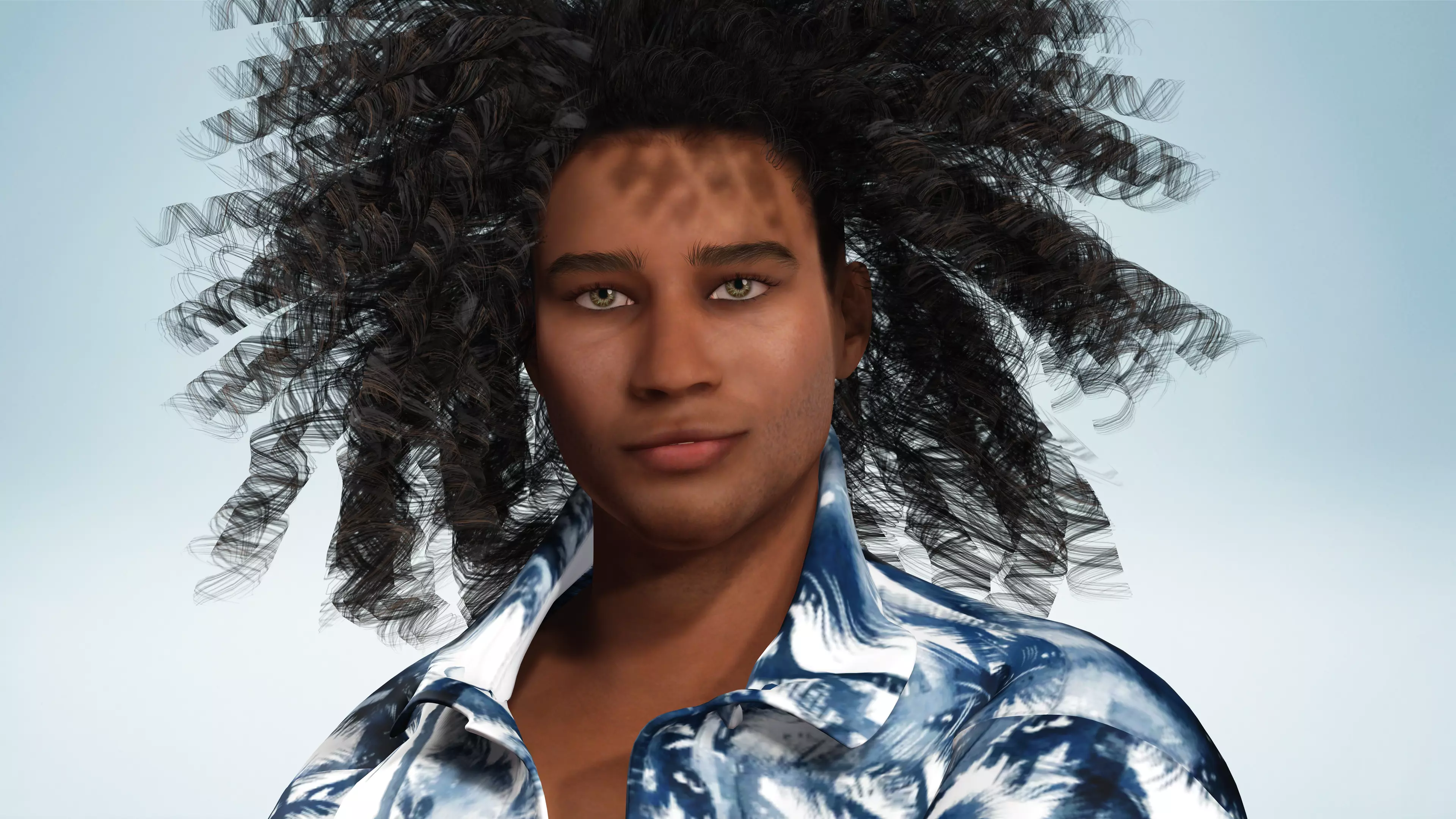 Realistic Male 3D Character in Hawaiian Shirt  Low-poly 3D model_7