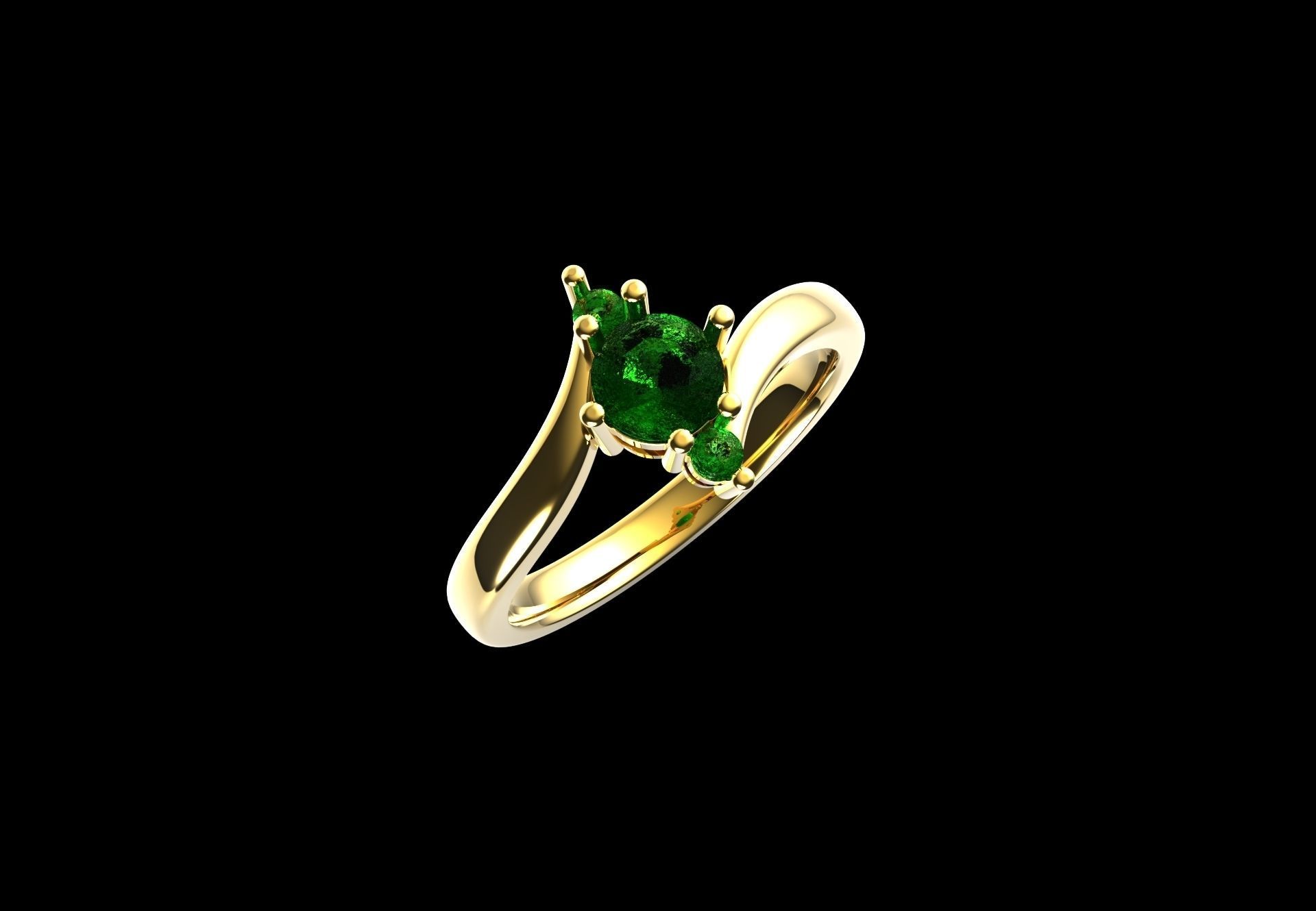 Solitario Con Engaste AS -E -003 3D print model_1