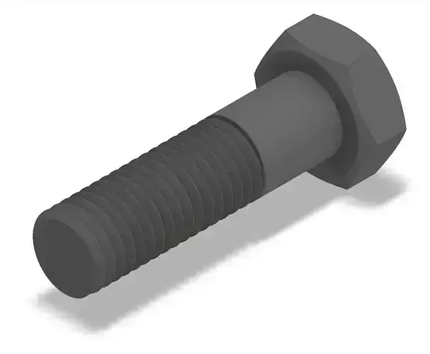 Bolt Partial Thread Hexagonal Head M14x50mm 3D model
