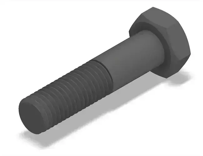 Bolt Partial Thread Hexagonal Head M14x60mm 3D model