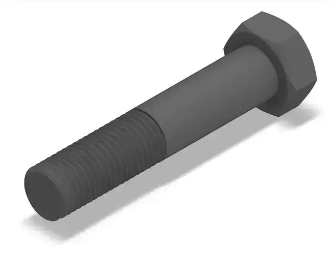 Bolt Partial Thread Hexagonal Head M16x80mm 3D model