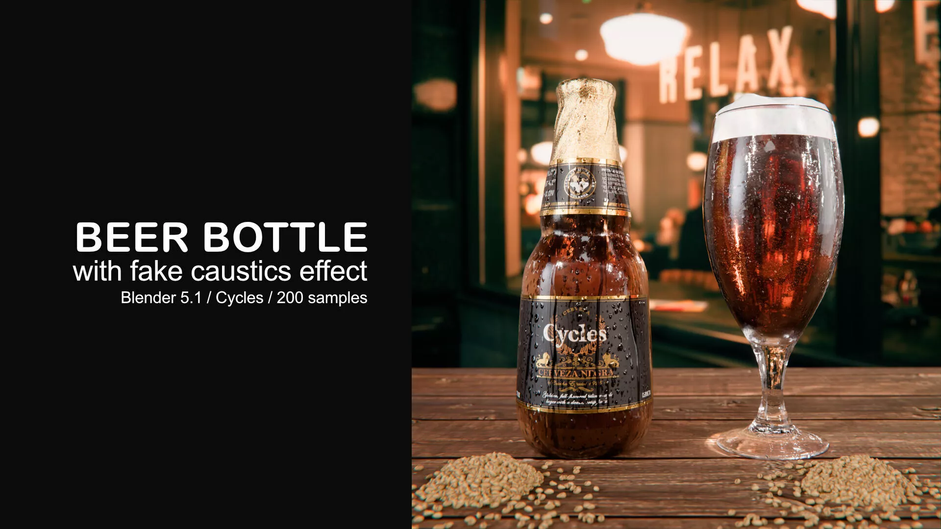 Beer Bottle with Caustics Effect 3D model