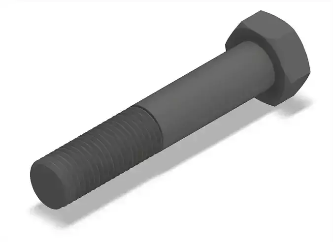 Bolt Partial Thread Hexagonal Head M24x130mm 3D model