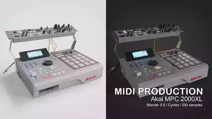 MIDI Production Akai MPC 2000XL 3D model
