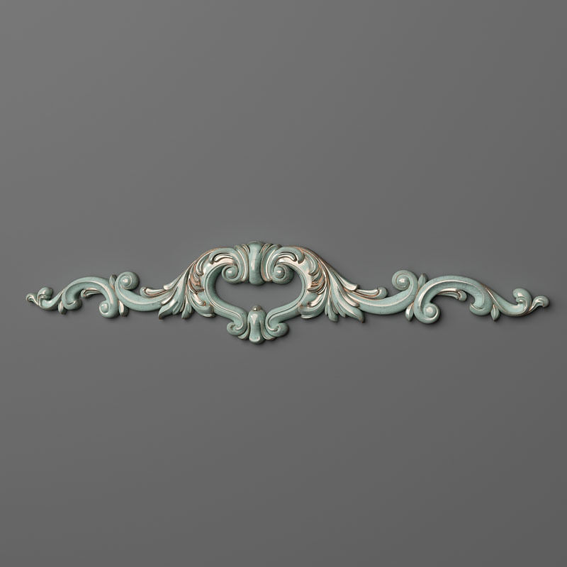 Cartouche ornate wall plaque 3D print model_1