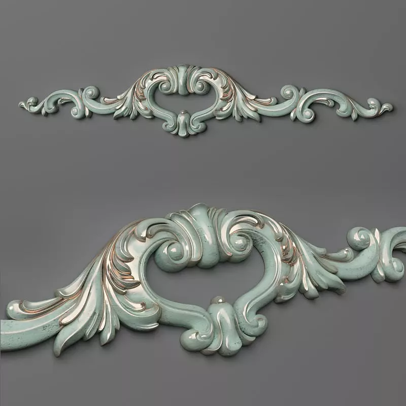 Cartouche ornate wall plaque 3D print model_0
