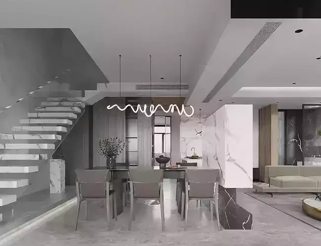 Living room and dining room10 3D model