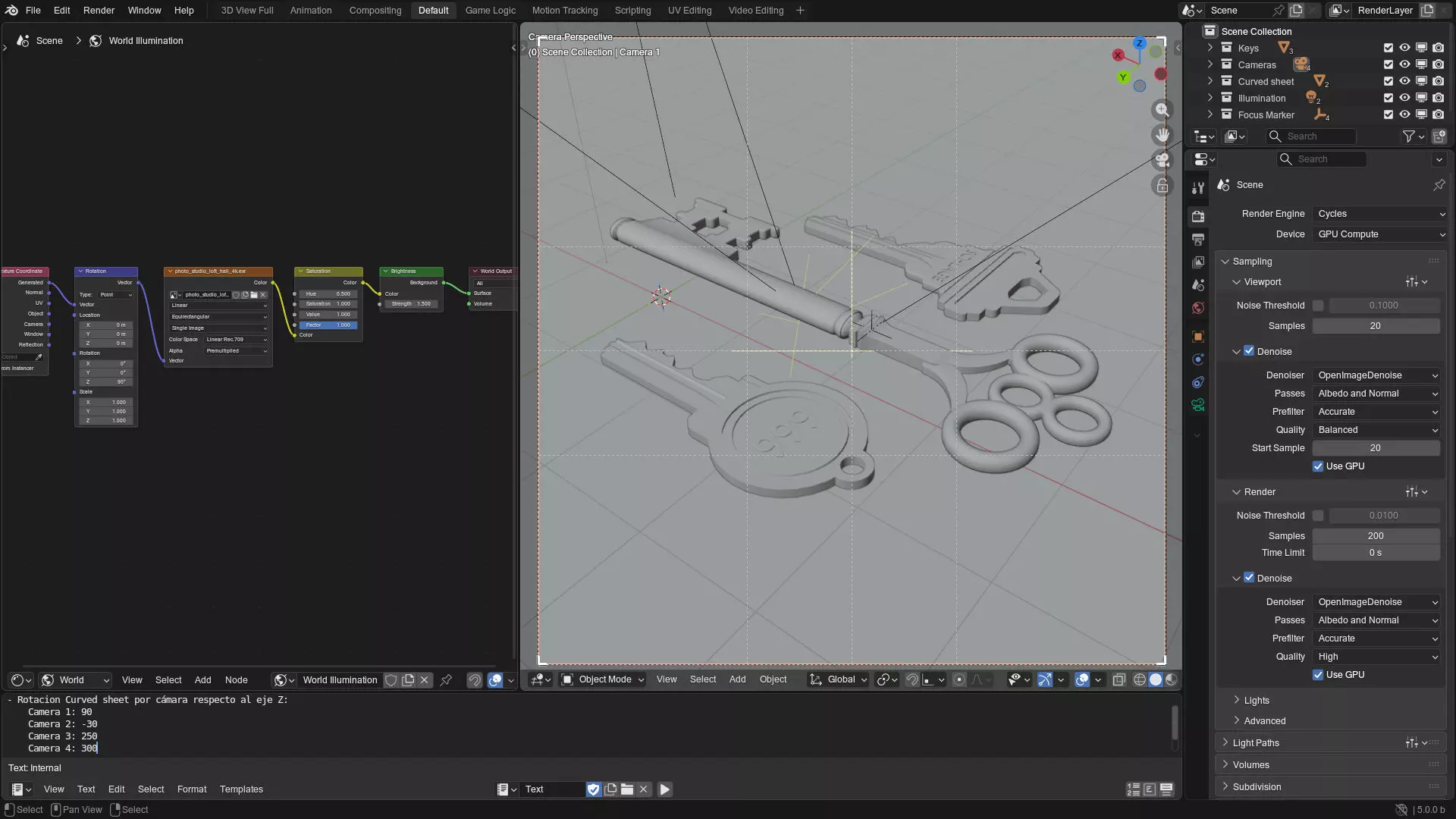 Keyset and materials 3D model_4