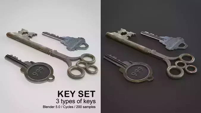 Keyset and materials 3D model