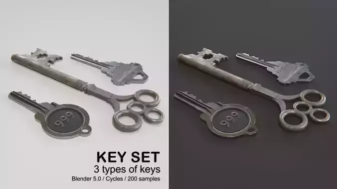 Keyset and materials 3D model