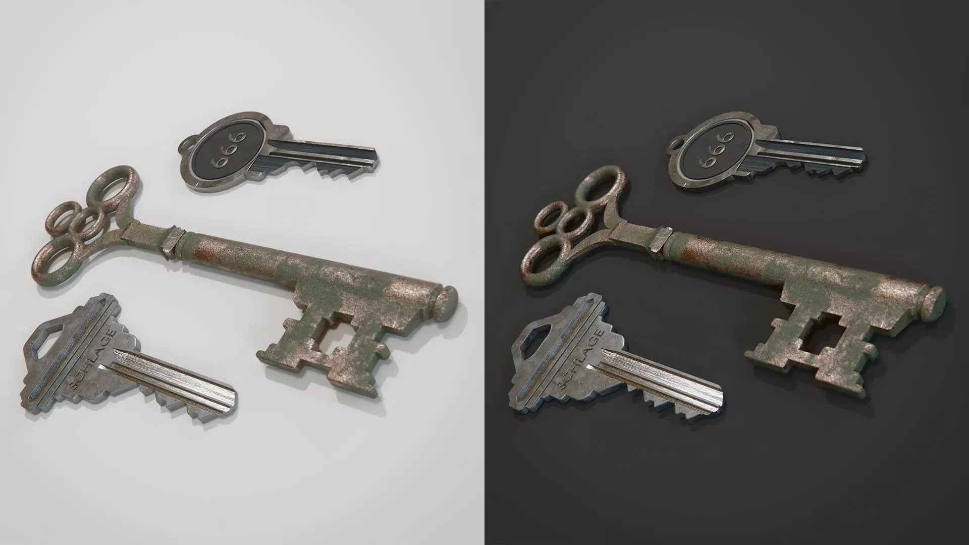 Keyset and materials 3D model_1