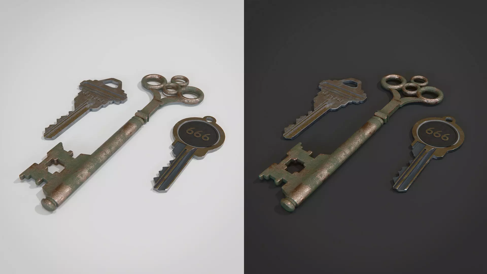 Keyset and materials 3D model_3
