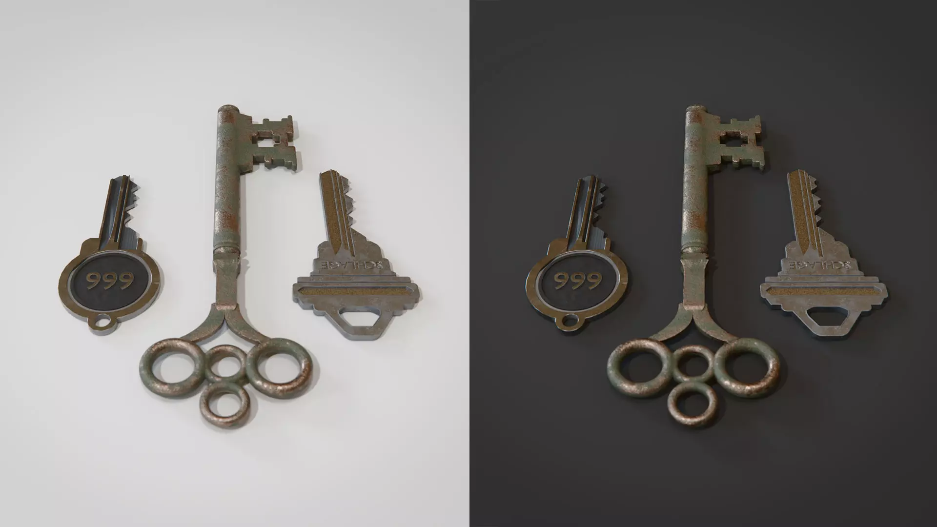 Keyset and materials 3D model_2