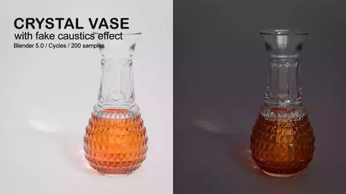 Crystal vase with Fake Caustics effect 3D model